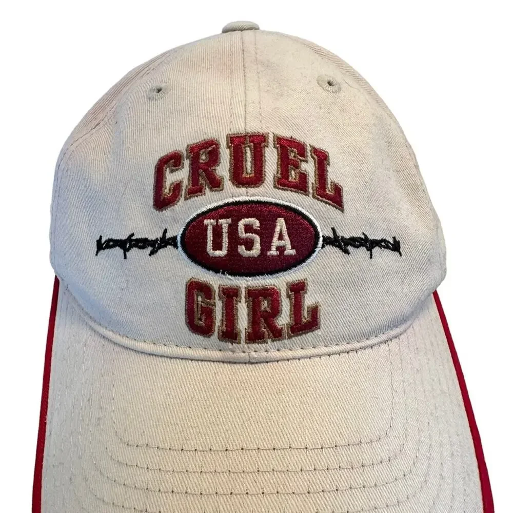 Cruel Girl Western Wear Baseball Cap Maroon Ivory Adjustable